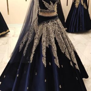 Women's Embellished Navy Lehengha