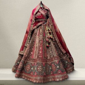 Women's Red & Gold Bridal Lehengha