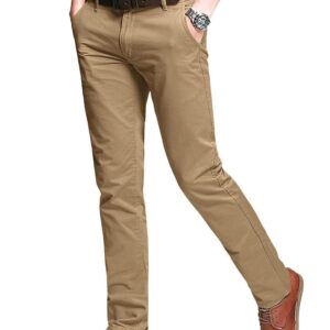 Men's Slim-Fit Khaki Chinos
